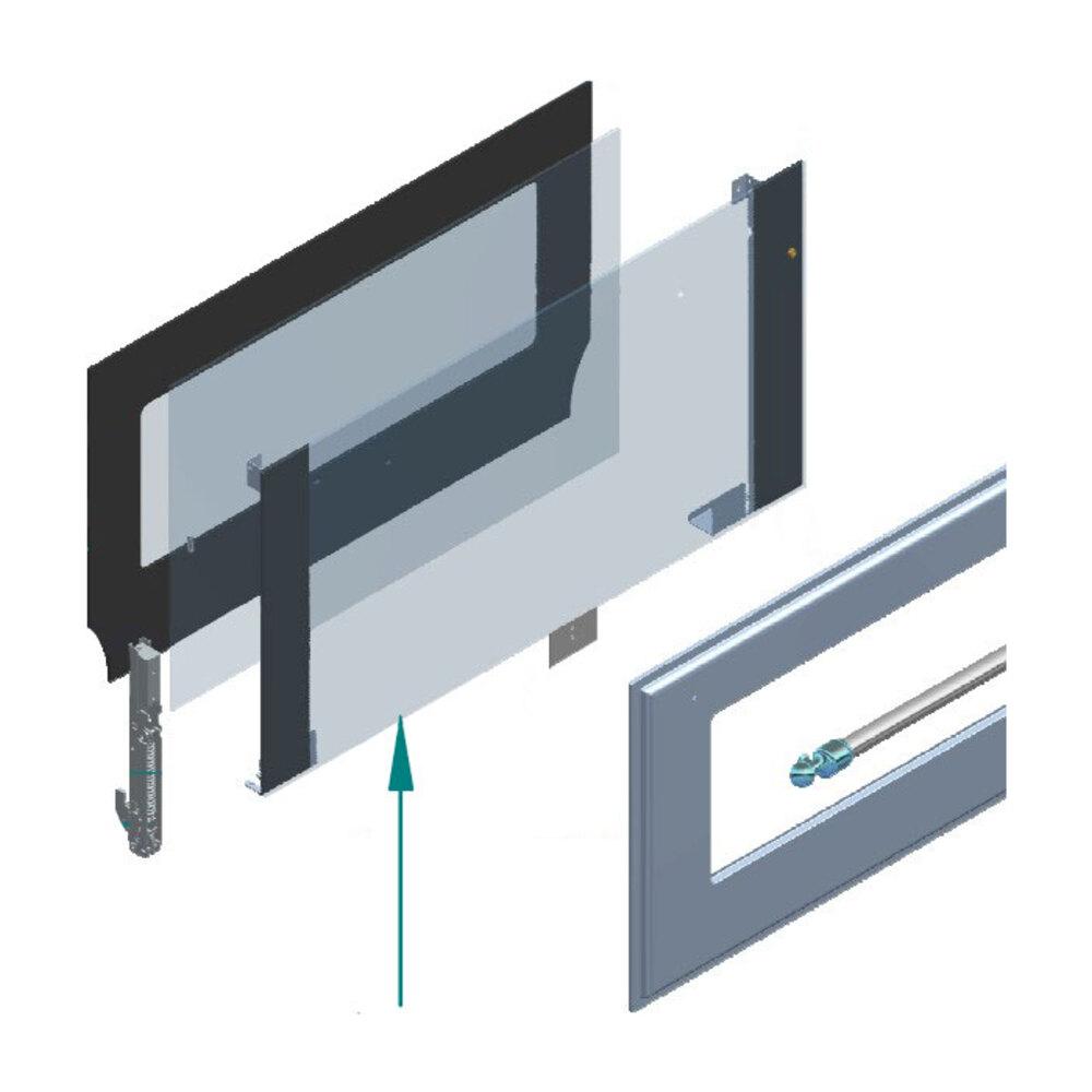 Ilve EG9860001000000 Ilve Parts Eg9860001000000 Door Glass For Uov 80 E3 Ovens