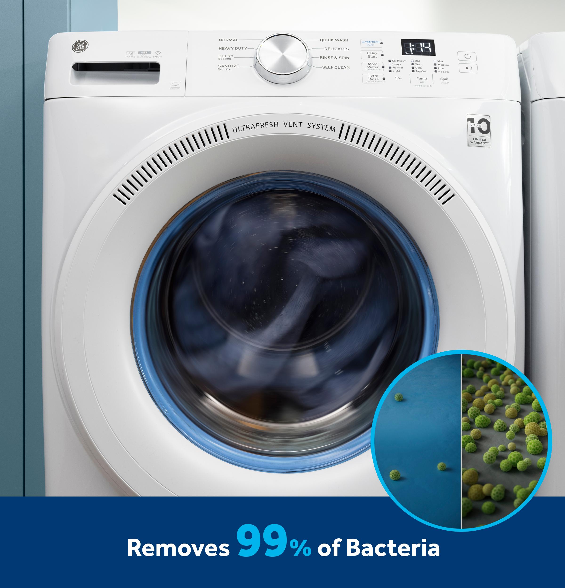 Ge Appliances GFW350SSYWW Ge® Energy Star® 4.6 Cu. Ft. Capacity Smart Front Load Washer With Ultrafresh Vent System With Odorblock™