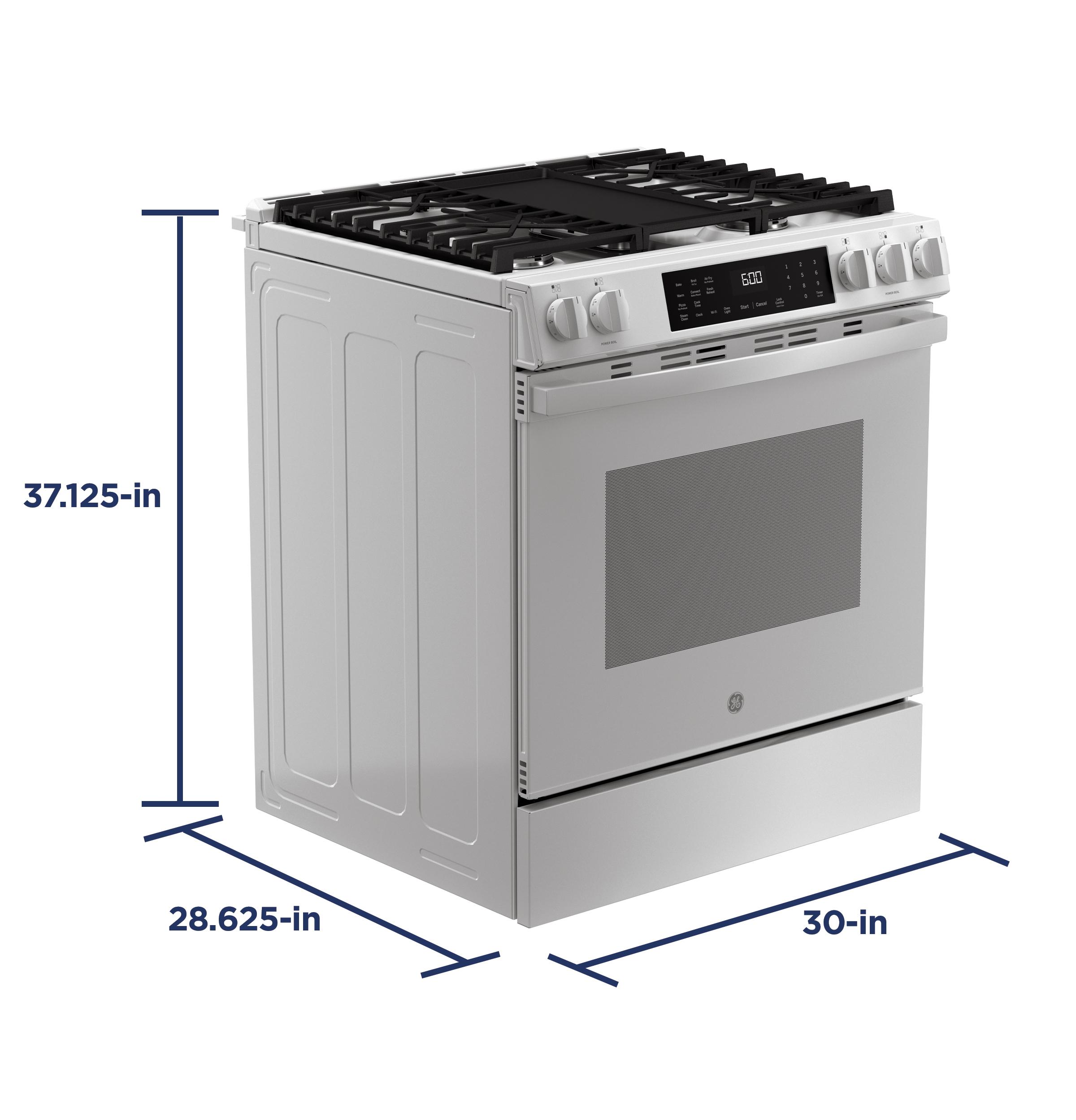 Ge Appliances GGS600AVWW Ge® 30" Slide-In Front-Control Convection Gas Range With No Preheat Air Fry And Easywash™ Oven Tray