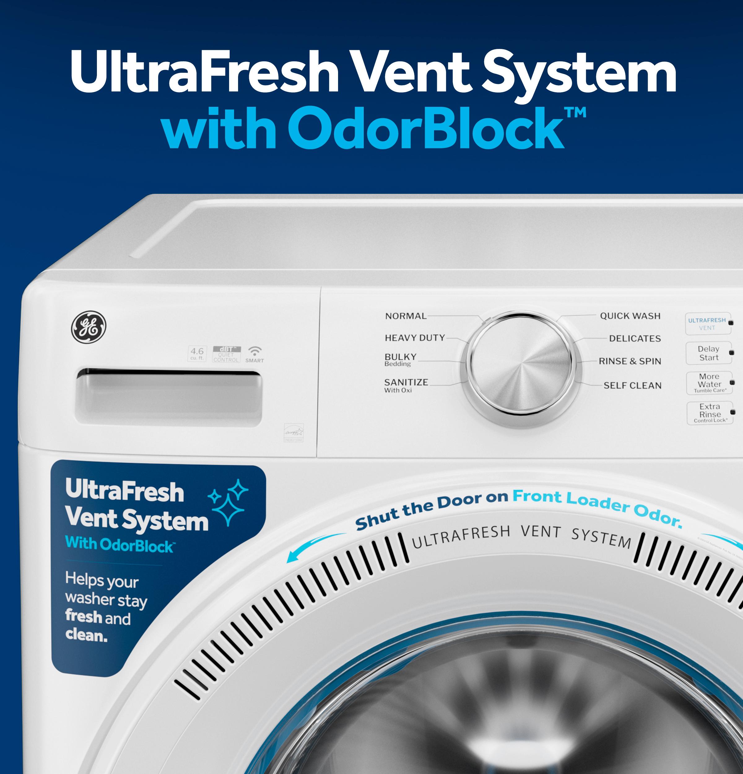 Ge Appliances GFW350SSYWW Ge® Energy Star® 4.6 Cu. Ft. Capacity Smart Front Load Washer With Ultrafresh Vent System With Odorblock™