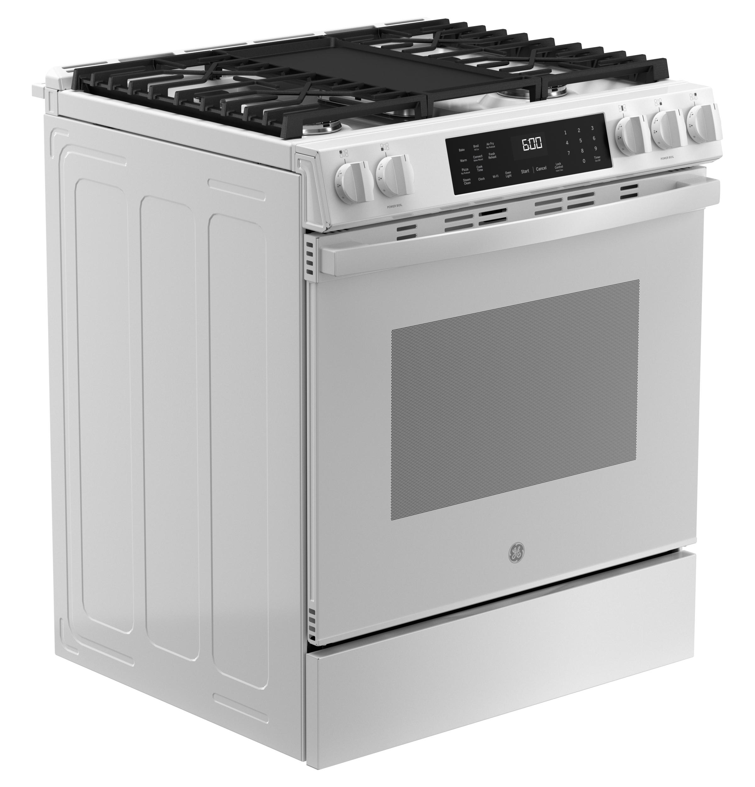 Ge Appliances GGS600AVWW Ge® 30" Slide-In Front-Control Convection Gas Range With No Preheat Air Fry And Easywash™ Oven Tray
