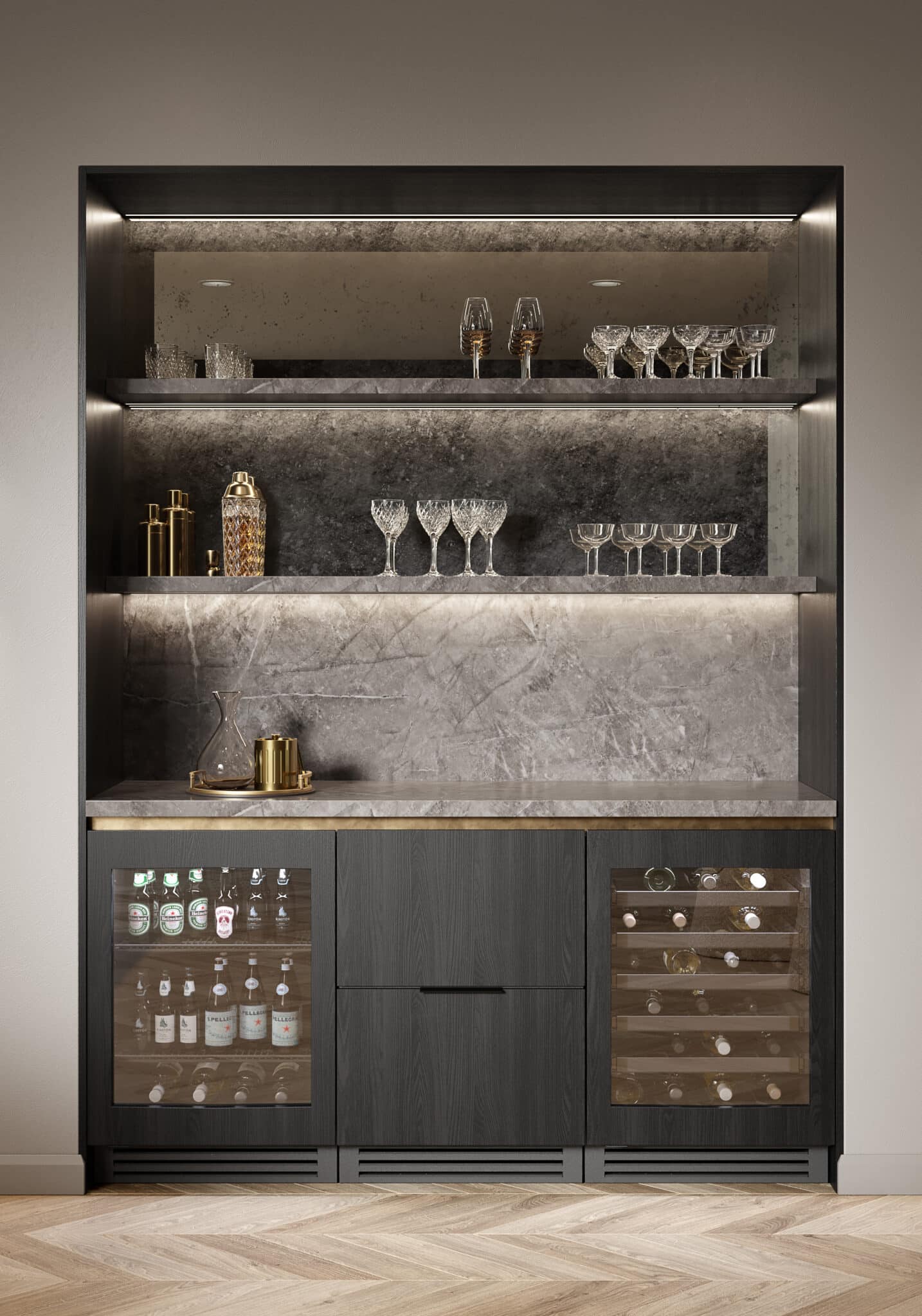 True Residential TUBADA24RGAO 24 Inch Overlay Glass Door Right Hinge Ada Height Undercounter Beverage Center