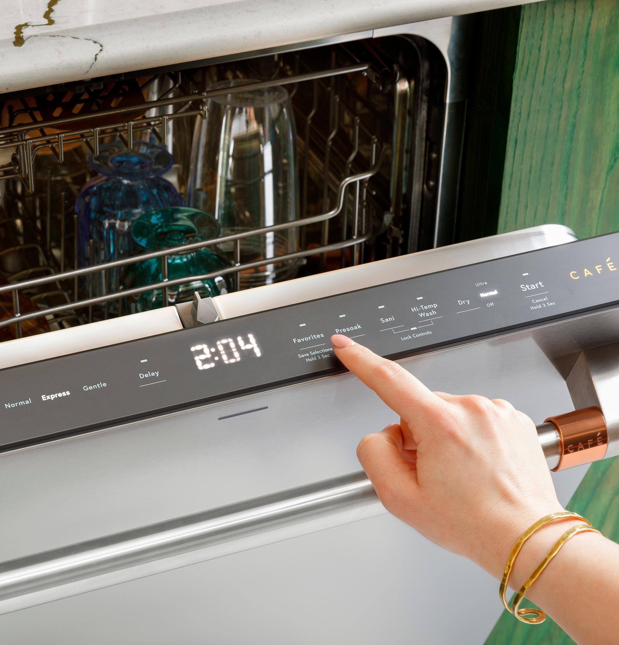 Cafe CDT858P2VS1 Café™ Customfit Energy Star Stainless Interior Smart Dishwasher With Ultra Wash Top Rack And Dual Convection Ultra Dry, 44 Dba