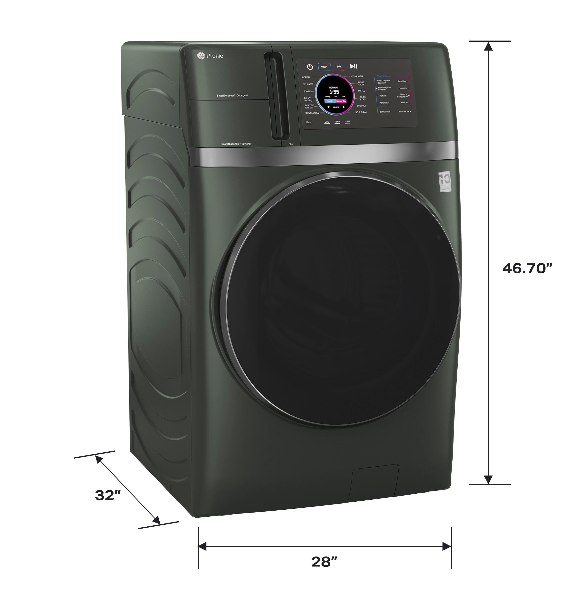 Ge Appliances PFQ97HSPVGN Ge Profile™ Energy Star® 4.8 Cu. Ft. Capacity Ultrafast Combo With Ventless Inverter Heat Pump Technology Washer/Dryer