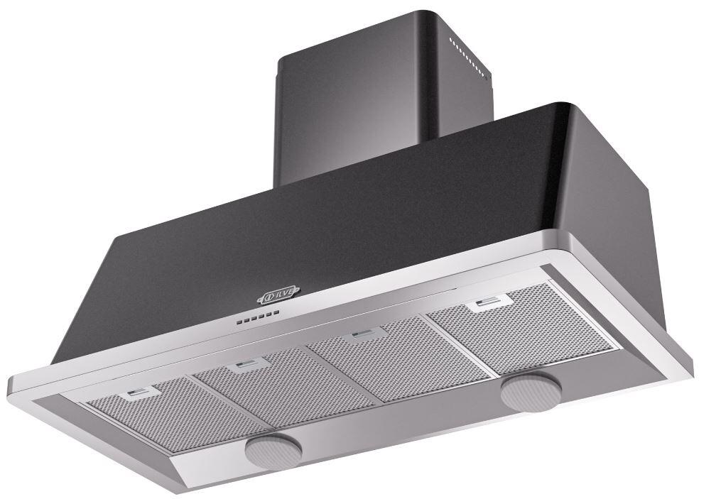 Ilve UAM120BK Majestic 48 Inch Glossy Black Wall Mount Range Hood