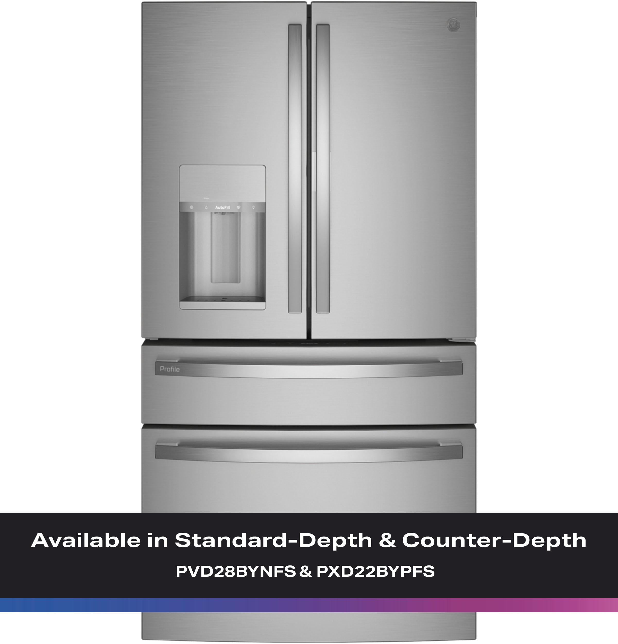 Ge Appliances PXD22BYPFS Ge Profile™ 22.4 Cu. Ft. Smart Counter-Depth Fingerprint Resistant 4-Door French-Door Refrigerator With Door In Door