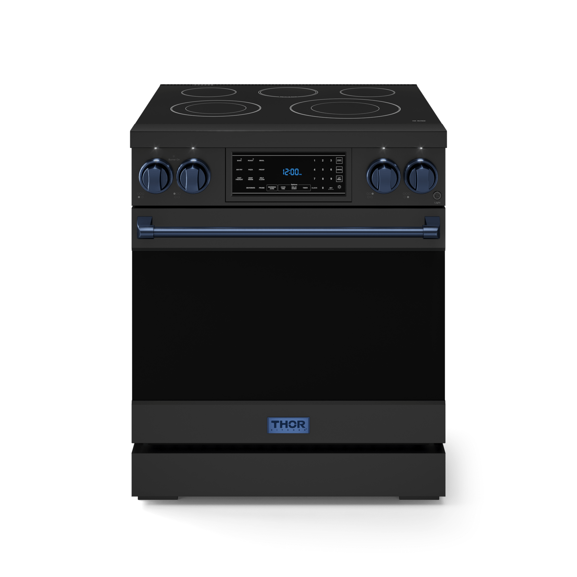 Thor Kitchen RSE30BBLU 30 Inch Professional Electric Range With Tilt Panel Touch Control In Black/Navy Blue Gordon Ramsay Series - Rse30B-Blu