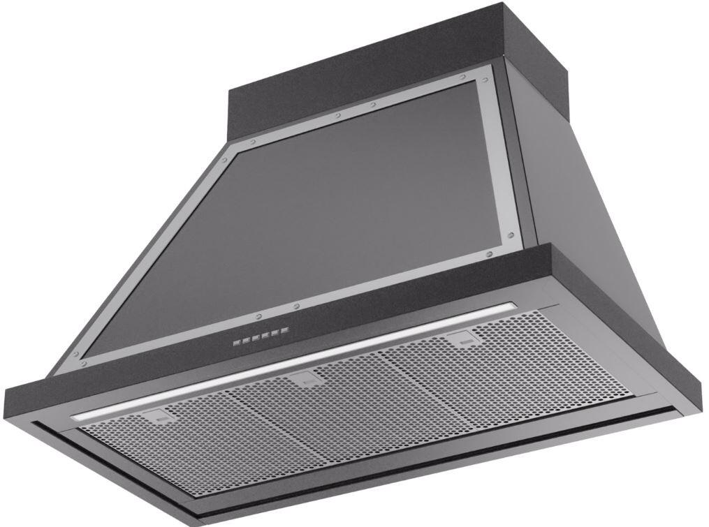 Ilve UANB36BKC Nostalgie 36 Inch Glossy Black Wall Mount Range Hood