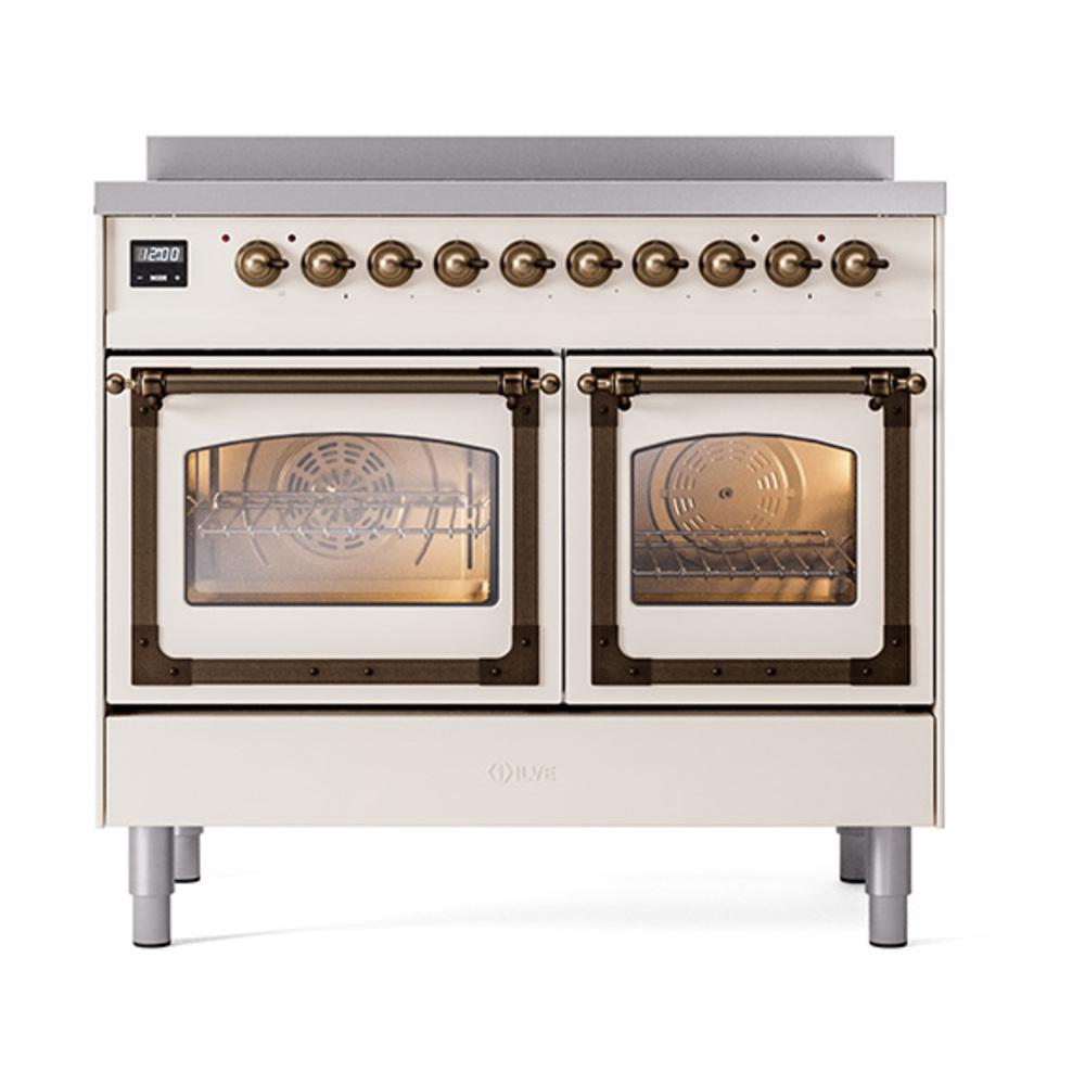 Ilve UNDI406NMPAWB Ilve Undi406Nmpawb Nostalgie Ii Noblesse 40" Induction Range (Triple Glass Door, Antique White, Burnished)