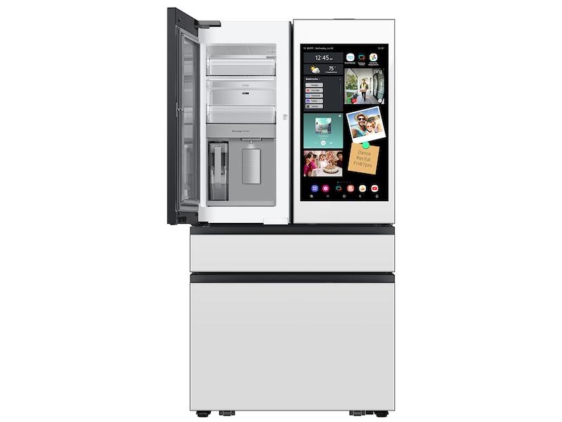 Samsung RF90F29AEW Bespoke 29 Cu. Ft. 4-Door French Door Refrigerator With Ai Family Hub™+ & Ai Vision Inside™ In White Glass