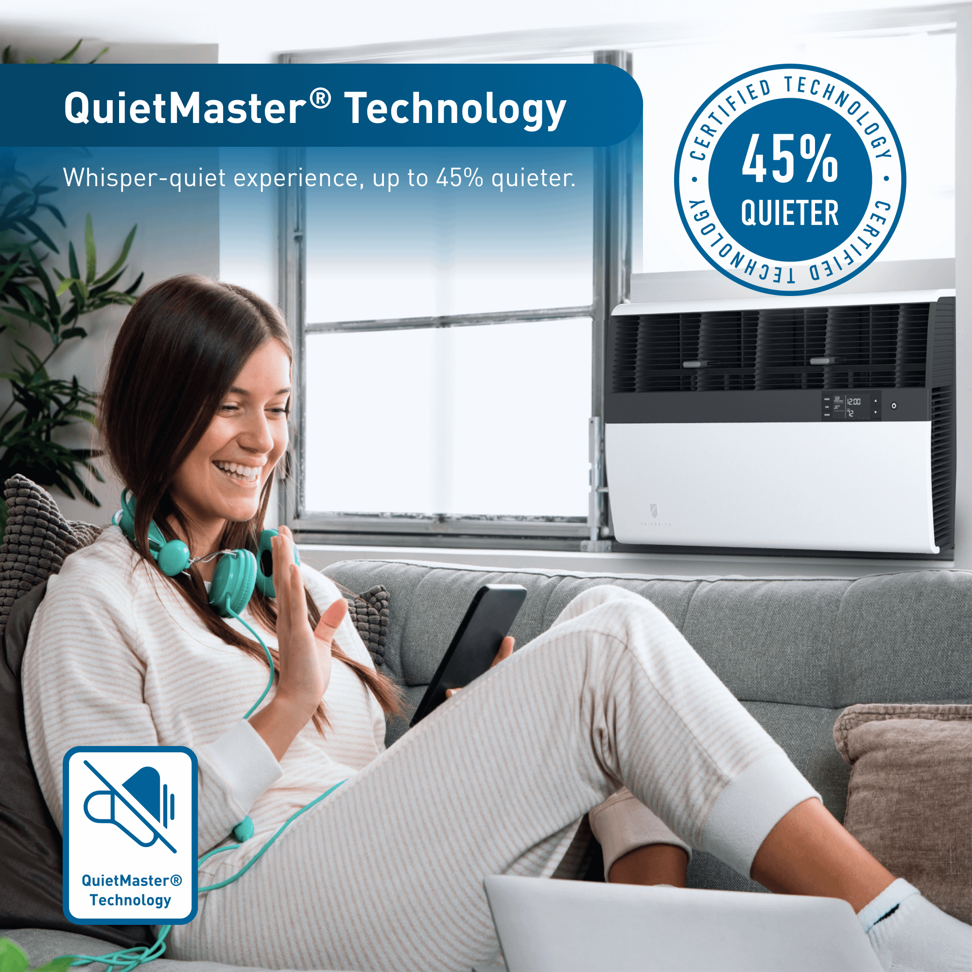 Friedrich KHVM24B34A Friedrich K Hl Inverter 24,000 Btu 230V Smart Window/Wall Air Conditioner With Heat Pump