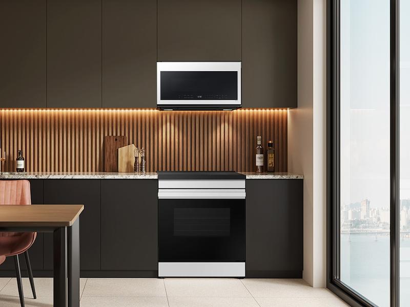 Samsung ME21DB630012 Bespoke 2.1 Cu. Ft. Over-The-Range Microwave With Wi-Fi In White Glass