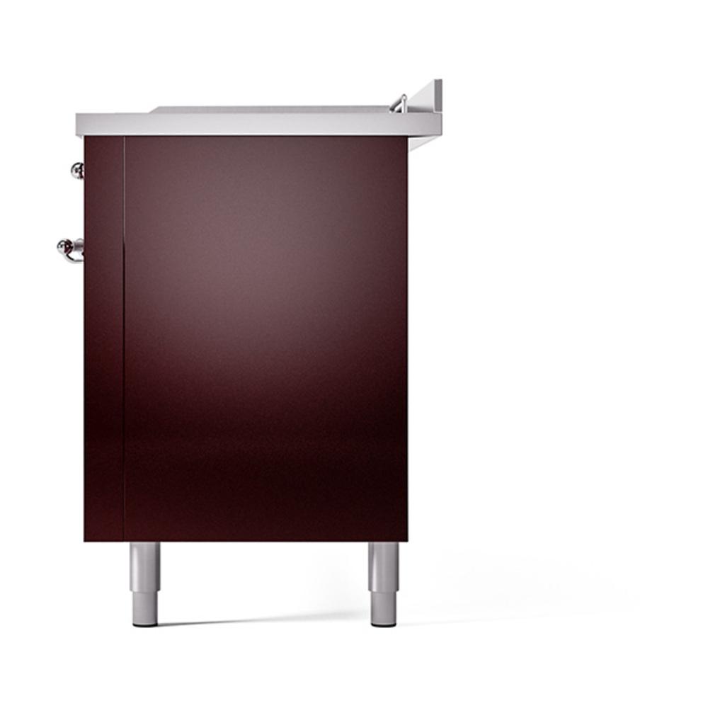 Ilve UN60FSQNMPBUCLP Ilve Un60Fsqnmpbuclp Nostalgie Ii Noblesse 60" Dual Fuel Range (7 Sealed Burners + Griddle + French Top, Liquid Propane, Solid Door, Burgundy, Chrome)