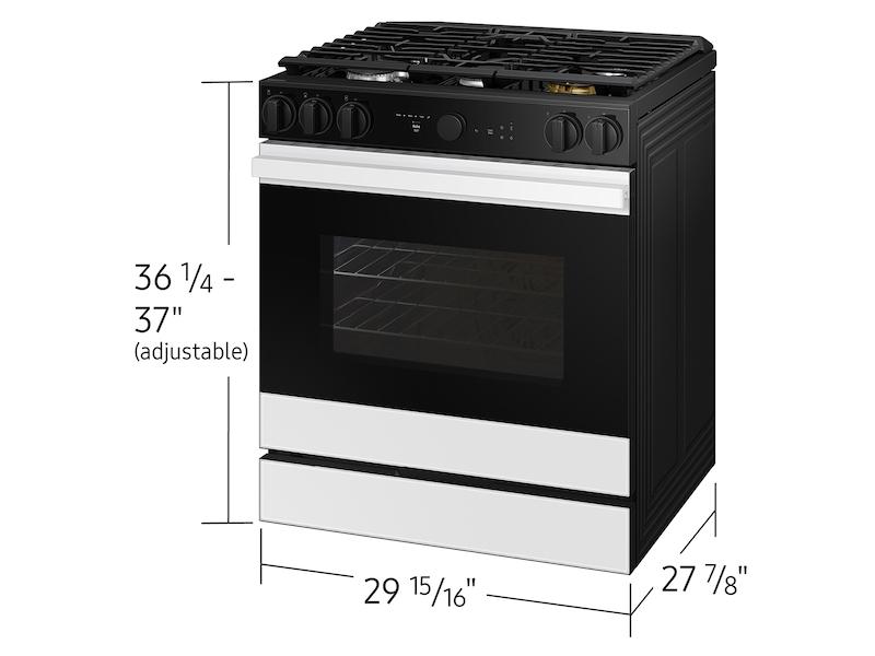Samsung NSG6DB870012 Bespoke 6.0 Cu. Ft. Smart Slide-In Gas Range With Smart Oven Camera & Illuminated Precision Knobs In White Glass