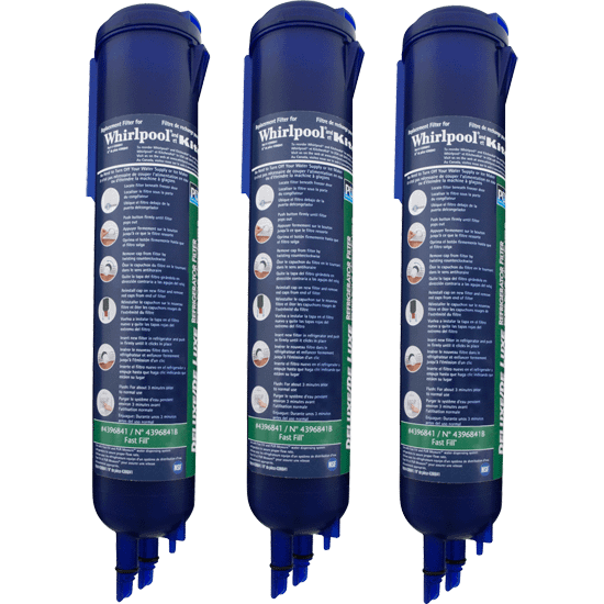 Jennair 4396841T Refrigerator Water Filter - In The Grille Fast-Fill Push Button (3 Pack)