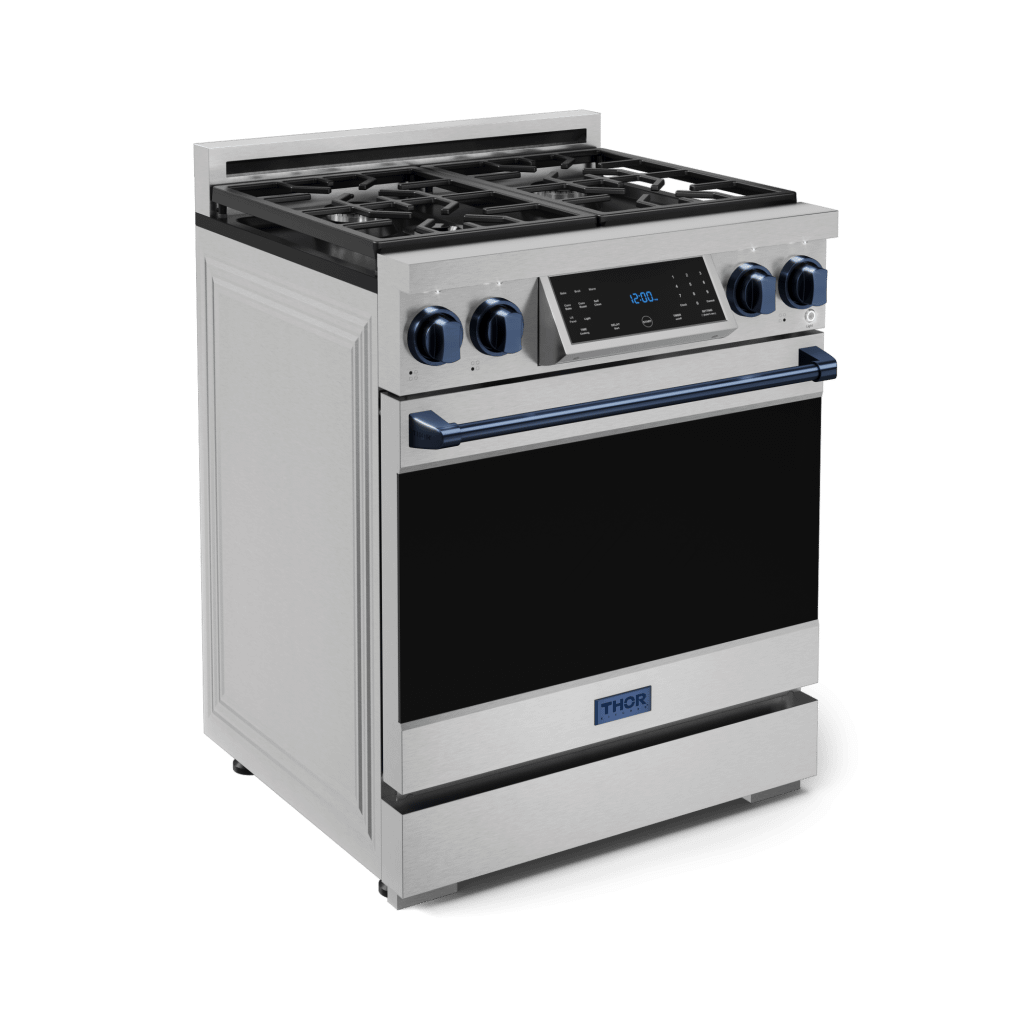 Thor Kitchen RSG30BLU 30 Inch Professional Gas Range With Tilt Panel Touch Control In Stainless Steel/Blue Gordon Ramsay Series - Rsg30-Blu