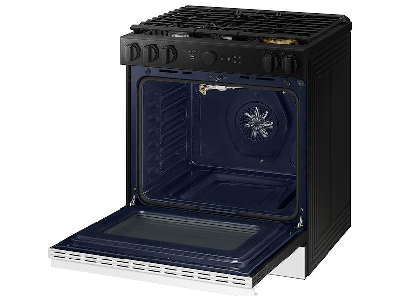 Samsung NSG6DB850012 Bespoke 6.0 Cu. Ft. Smart Slide-In Gas Range With Air Sous Vide & Air Fry In White Glass