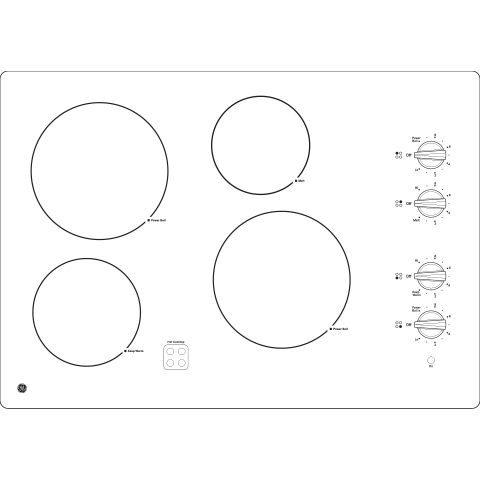 Ge Appliances JP3030DWBB Ge® 30" Built-In Knob Control Electric Cooktop