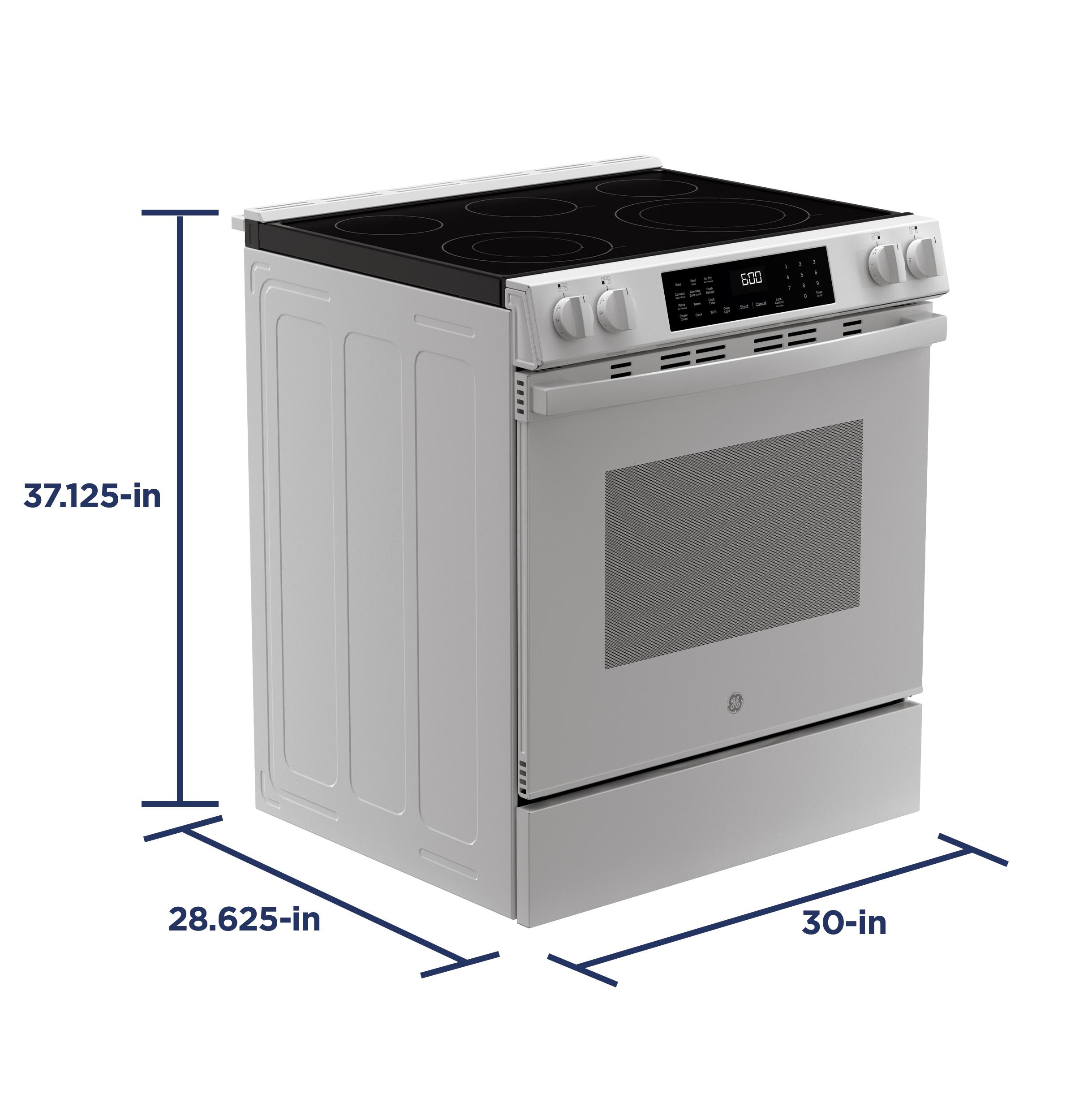 Ge Appliances GRS600AVWW Ge® 30" Slide-In Electric Convection Range With No Preheat Air Fry And Easywash™ Oven Tray