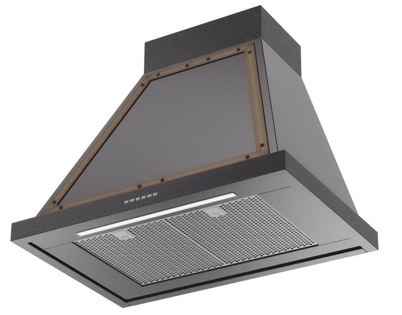 Ilve UANB30BKB Nostalgie 30 Inch Glossy Black Wall Mount Convertible Range Hood