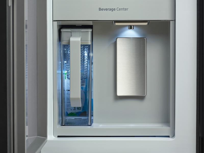 Samsung RF23DB990012 Bespoke Counter Depth 4-Door Flex™ Refrigerator (23 Cu. Ft.) With Ai Family Hub+™ And Ai Vision Inside™ In White Glass