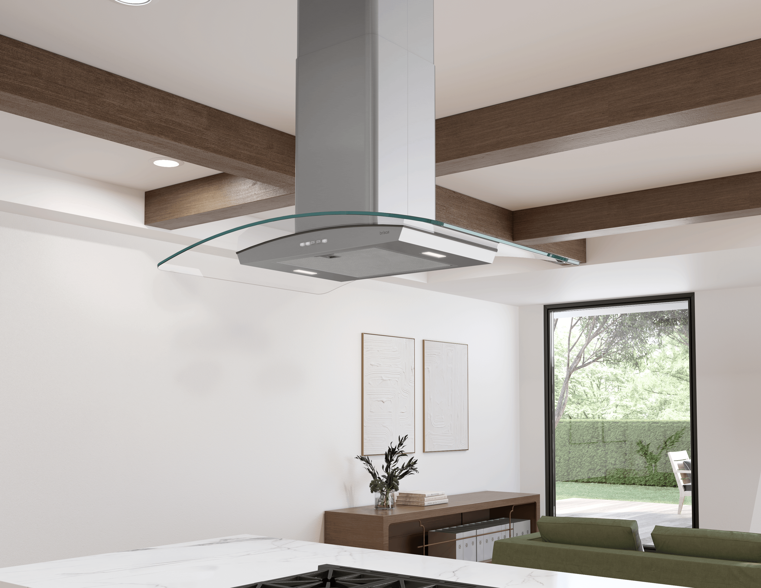Zephyr BMLE30CG Brisas Curved Glass Island, 30