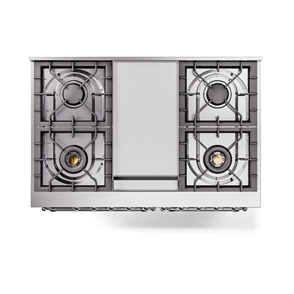 Ilve UND40FNMPBGC Ilve Und40Fnmpbgc Nostalgie Ii Noblesse 40" Dual Fuel Range (Natural Gas, Triple Glass Door, Blue Grey, Chrome)
