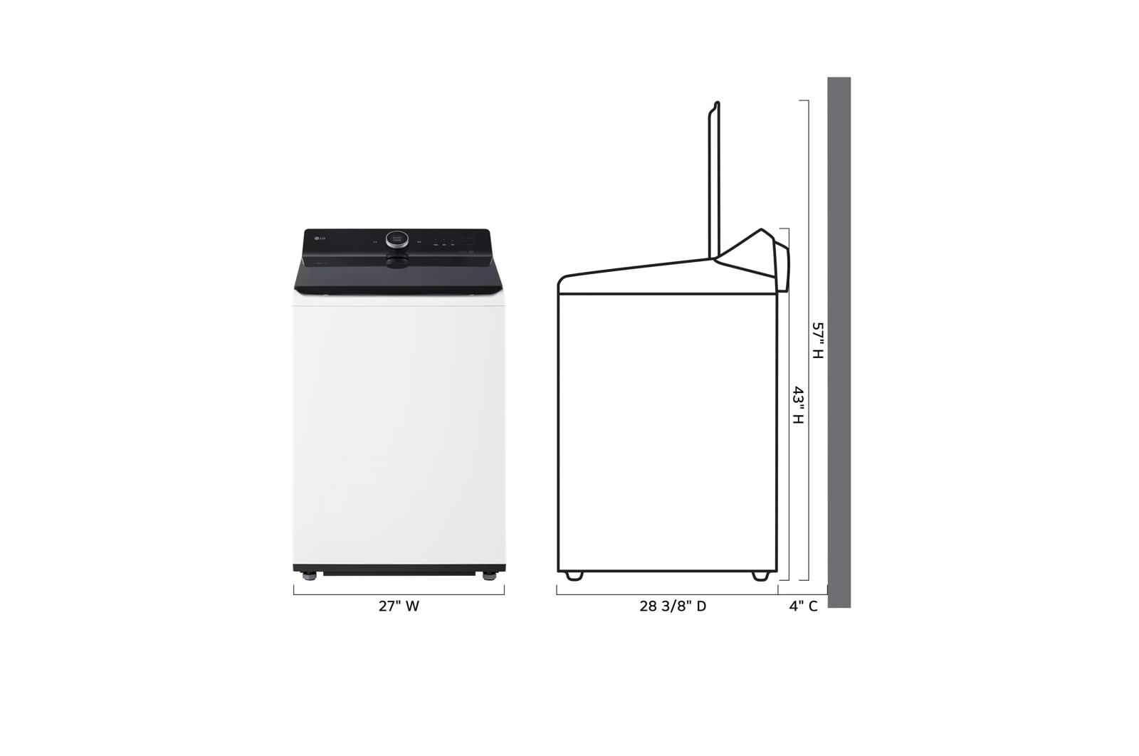 Lg WT8600CW 5.5 Cu.Ft. Mega Capacity Top Load Washer With Turbowash™ Washer With Steam, Ezdipense, Wi-Fi Connectivity, White
