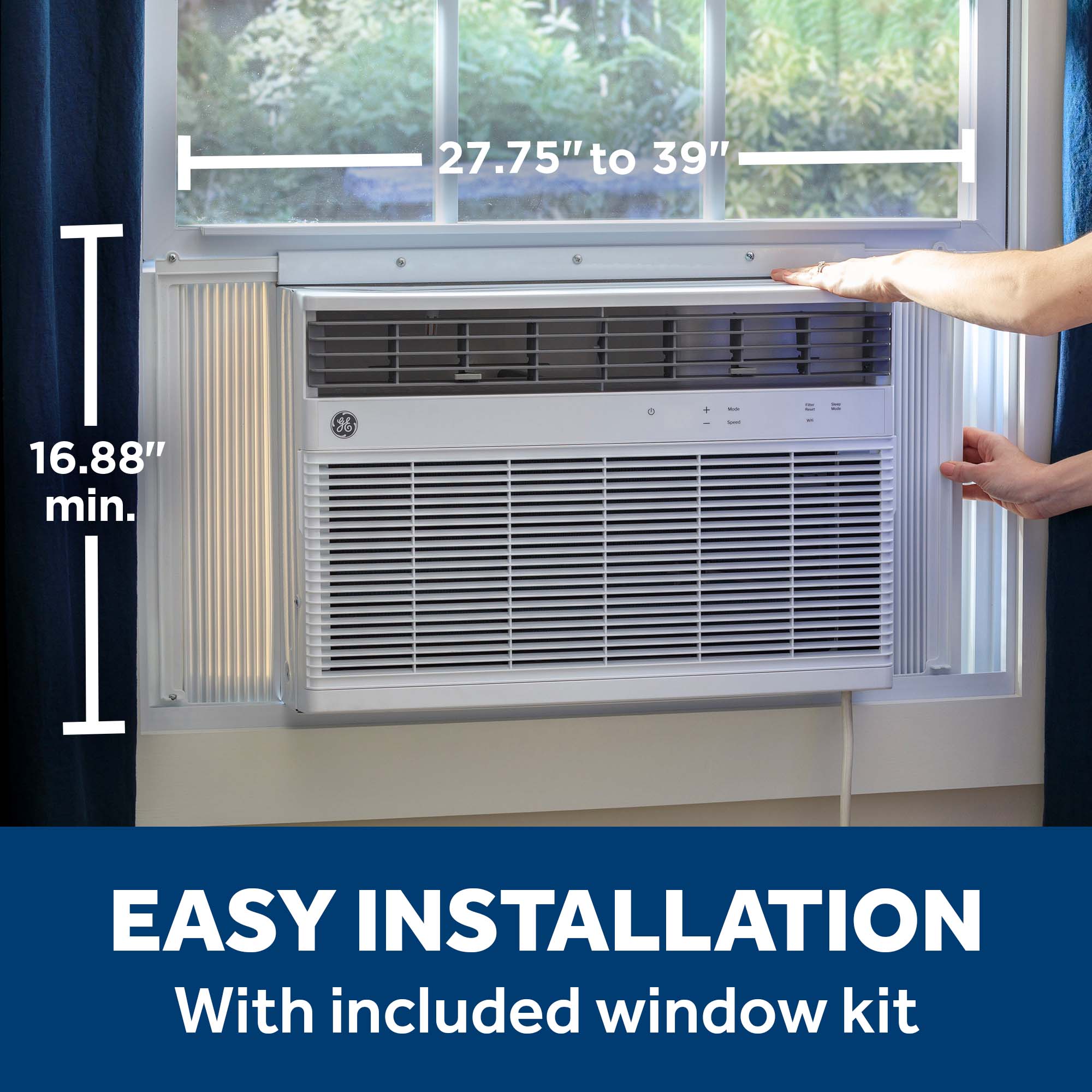 Ge Appliances AWGH12WWF Ge® 12,000 Btu Smart Heat/Cool Electronic Window Air Conditioner For Large Rooms Up To 550 Sq. Ft.