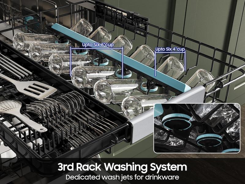 Samsung DW90F89T0USR 38 Dba Bespoke Smart Dishwasher With 3Rd Rack Washing System In Fingerprint Resistant Stainless Steel