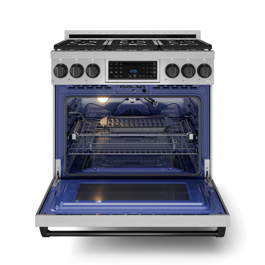 Thor Kitchen RSG36LPBLK 36 Inch Professional Lp Range With Tilt Panel Touch Control In Stainless Steel/Black Gordon Ramsay Series - Rsg36Lp-Blk