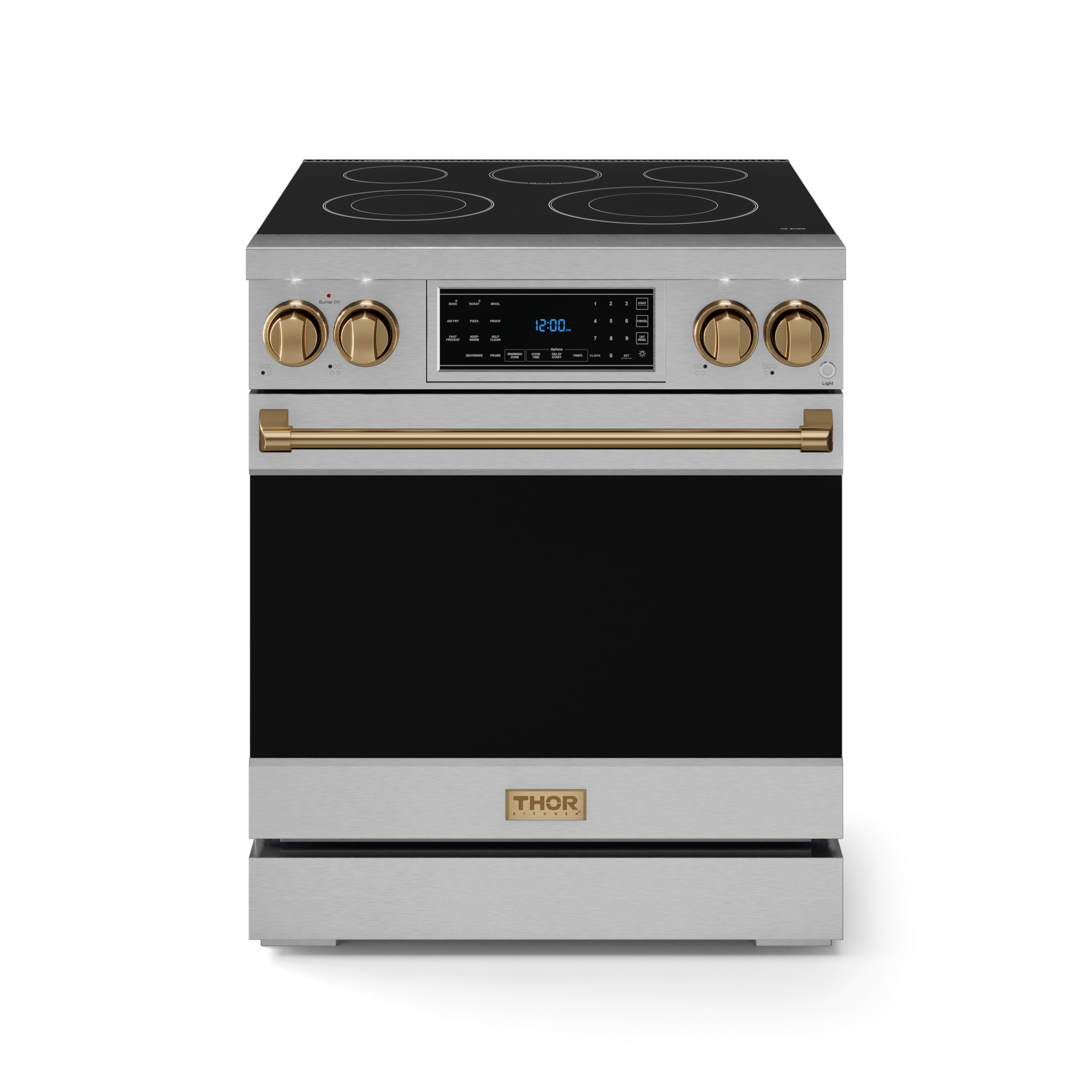 Thor Kitchen RSE30BRZ 30 Inch Professional Electric Range With Tilt Panel Touch Control In Stainless Steel/Bronze Gordon Ramsay Series - Rse30-Brz