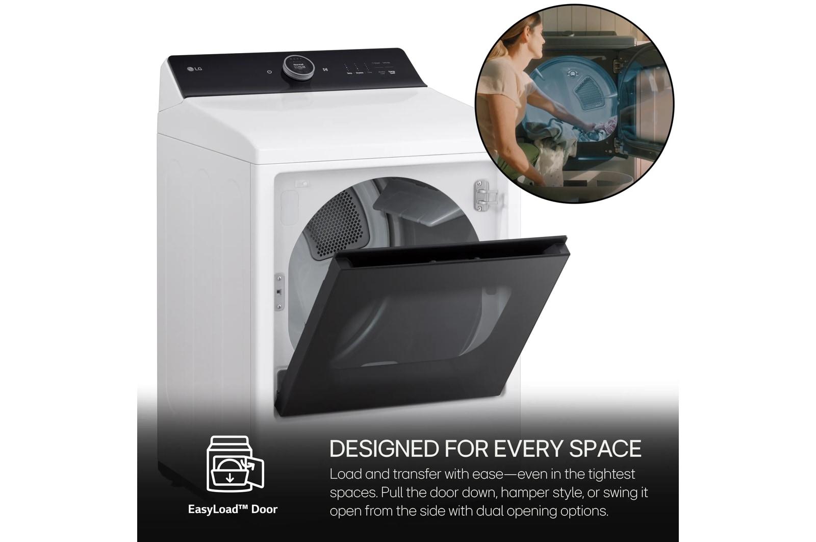 Lg DLGX8601WE 7.3 Cu.Ft. Ultra Large High Efficiency Gas Turbosteam™ Lg Easyload™ Door, Wi-Fi Connectivity, White