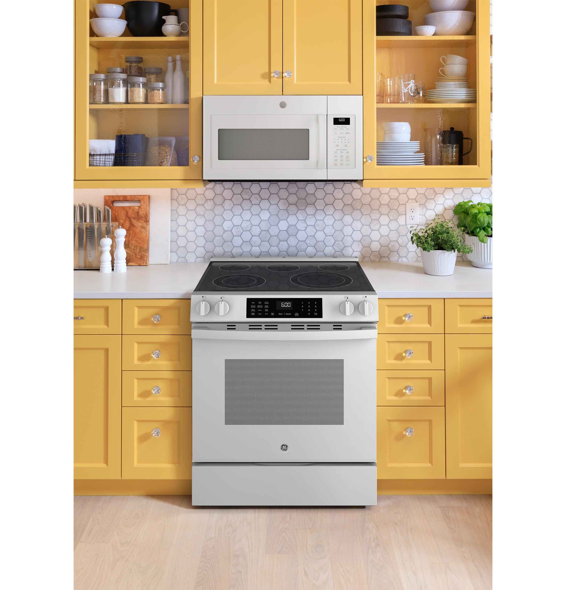 Ge Appliances GRS600AVWW Ge® 30" Slide-In Electric Convection Range With No Preheat Air Fry And Easywash™ Oven Tray