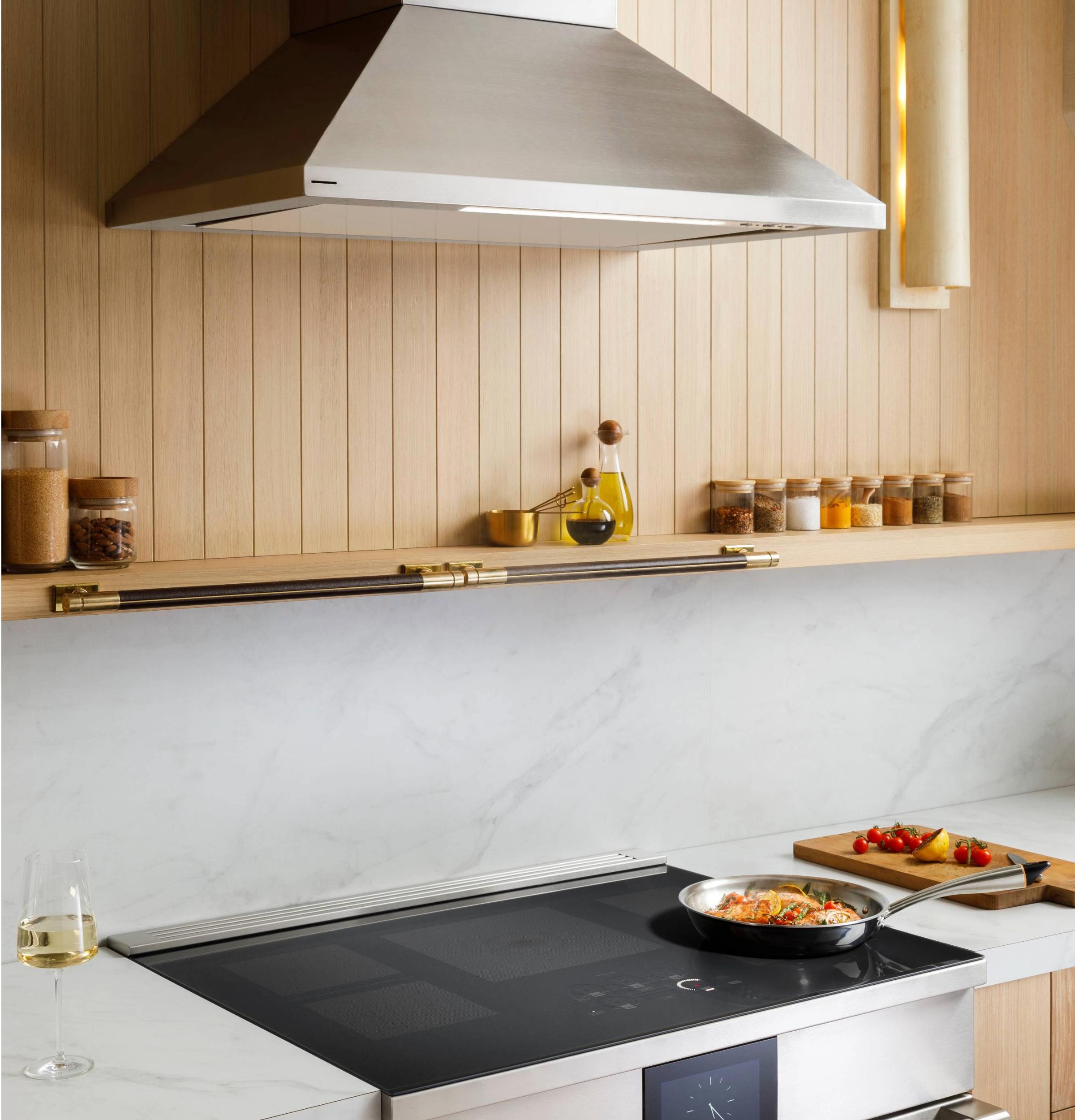 Monogram ZVWS361SRSS Monogram 36" Wall-Mounted Pyramid Chimney Vent Hood With Air Quality Sensors BLOWER SOLD SEPARATELY