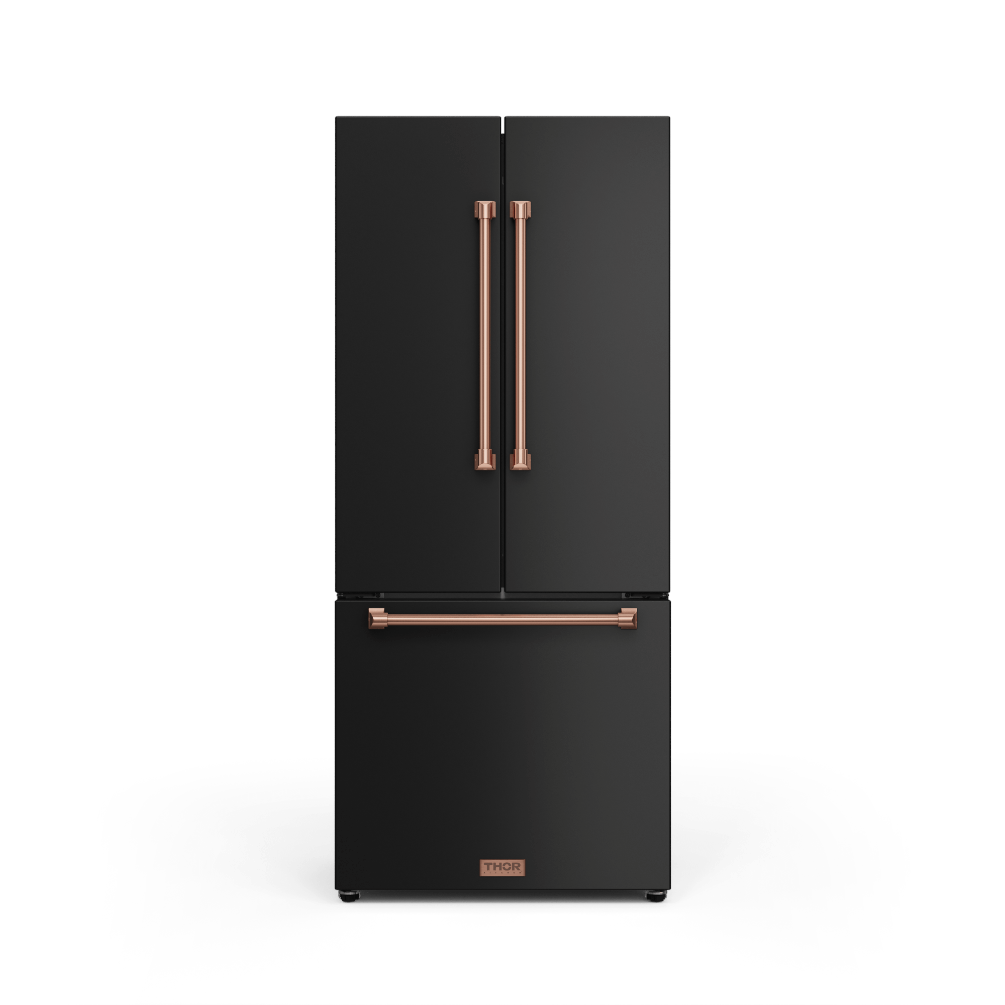 Thor Kitchen RF3017FFD00RSG 30 Inch 17.7 Cu Ft French Door Counter Depth Refrigerator With Ice Maker In Black/Rose Gold Gordon Ramsay Series - Rf3017Ffd00-Rsg