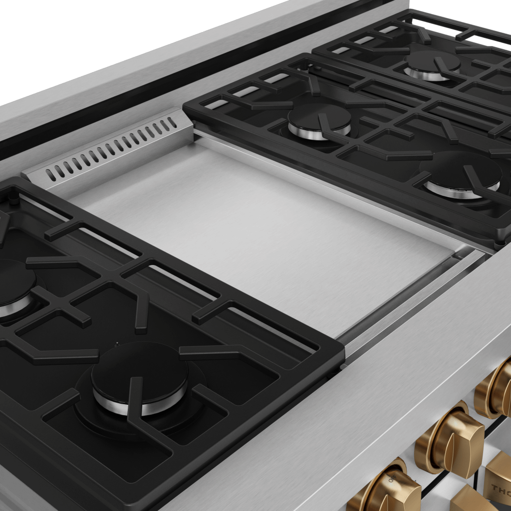 Thor Kitchen RSG48ELPBRZ 48 Inch Professional Lp Range With Pro-Style Knobs In Stainless Steel/Bronze Gordon Ramsay Series - Rsg48Elp-Brz