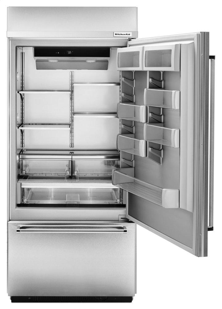 Kitchenaid KBBL206ESS Built-In Stainless Bottom Mount Refrigerator 20.9 Cu. Ft. 36