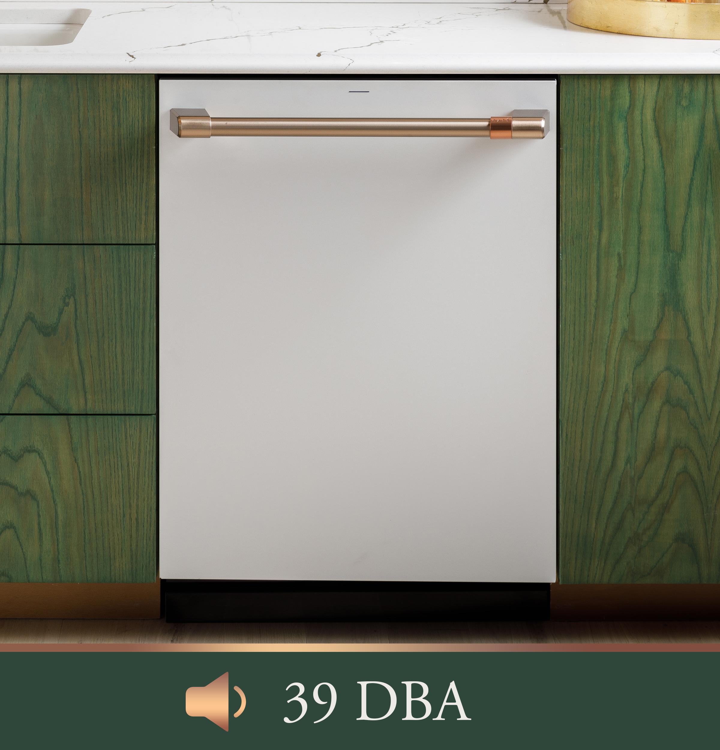 Cafe CDP888M5VS5 Café™ Customfit Energy Star Stainless Interior Smart Dishwasher With Ultra Wash Top Rack And Dual Convection Ultra Dry, Led Lights, 39 Dba In Platinum Glass