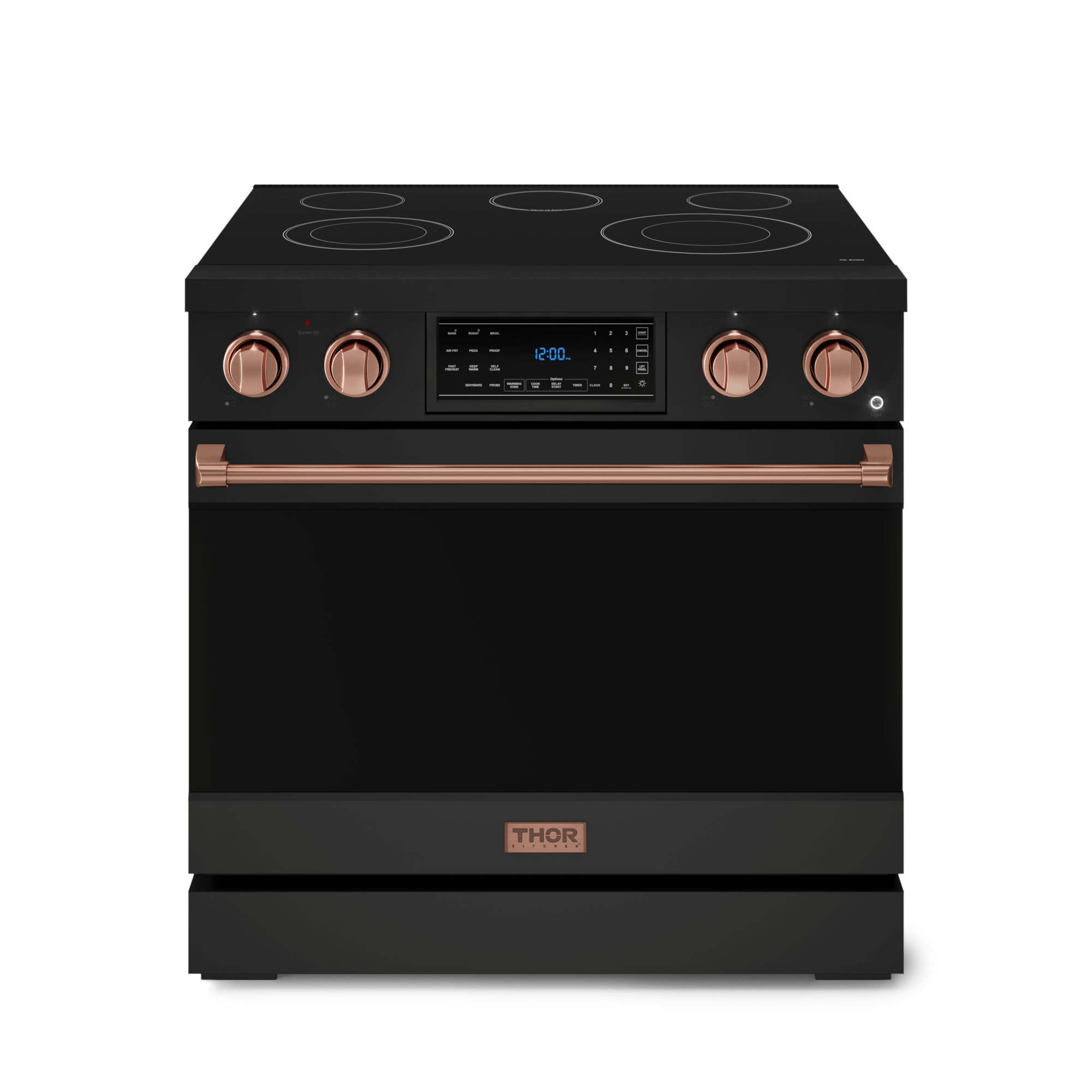 Thor Kitchen RSE36BRSG 36 Inch Professional Electric Range With Tilt Panel Touch Control In Black/Rose Gold Gordon Ramsay Series - Rse36B-Rsg