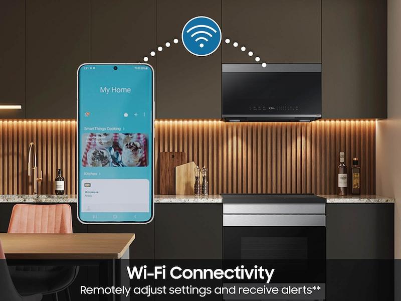 Samsung ME21DG6700SR Bespoke 2.1 Cu. Ft. Over-The-Range Microwave With Auto Dimming Glass Touch Controls In Fingerprint Resistant Stainless Steel