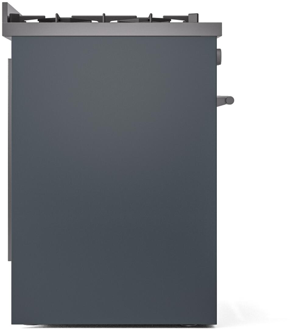 Ilve UP30WMPBGLP Professional Plus Ii 30 Inch Dual Fuel Liquid Propane Freestanding Range In Blue Grey With Trim