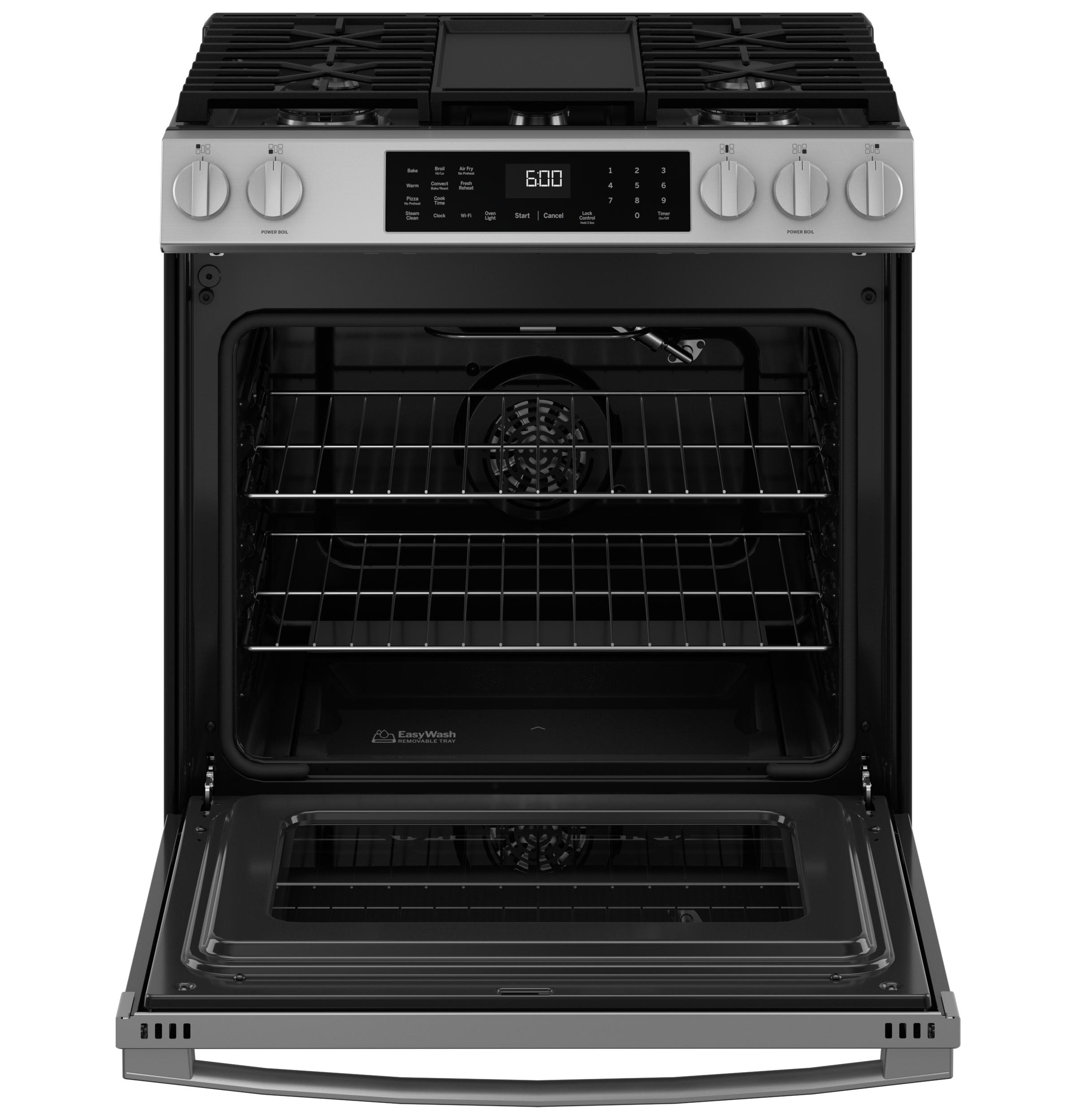 Ge Appliances GGS600AVFS Ge® 30" Slide-In Front-Control Convection Gas Range With No Preheat Air Fry And Easywash™ Oven Tray
