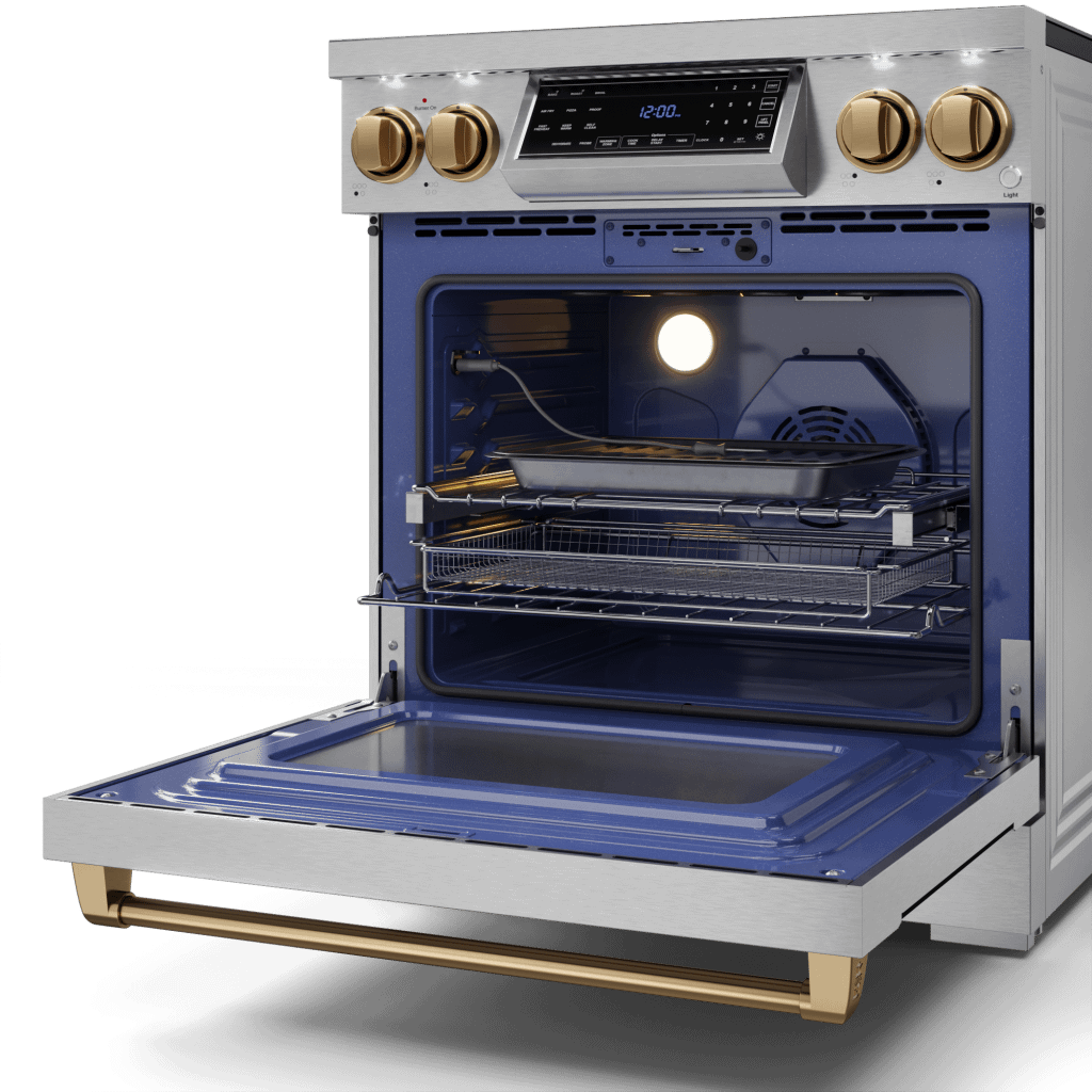 Thor Kitchen RSE30BRZ 30 Inch Professional Electric Range With Tilt Panel Touch Control In Stainless Steel/Bronze Gordon Ramsay Series - Rse30-Brz