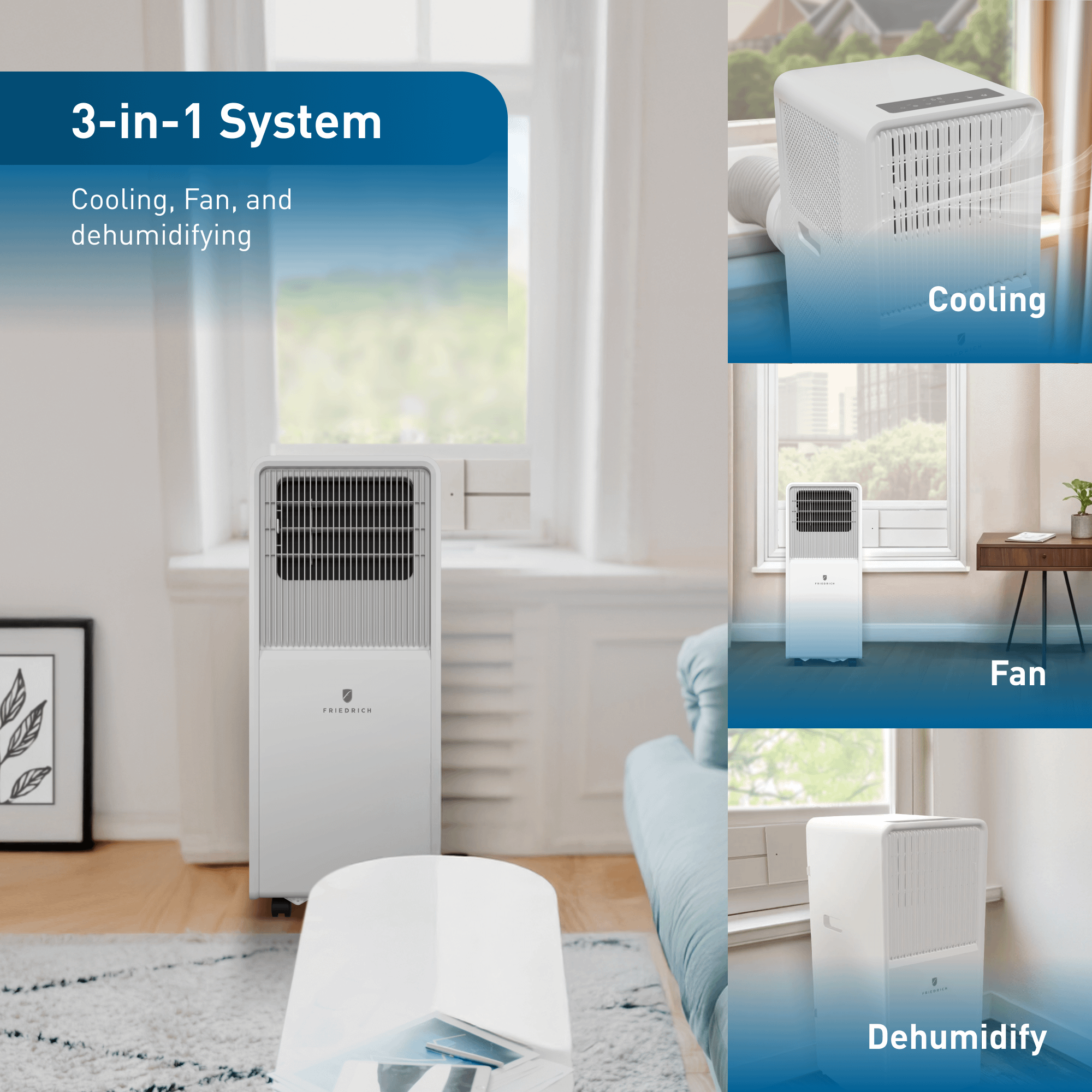 Friedrich ZCP10SB Friedrich Zoneaire Compact 10,000 Btu Single-Hose Smart Portable Air Conditioner