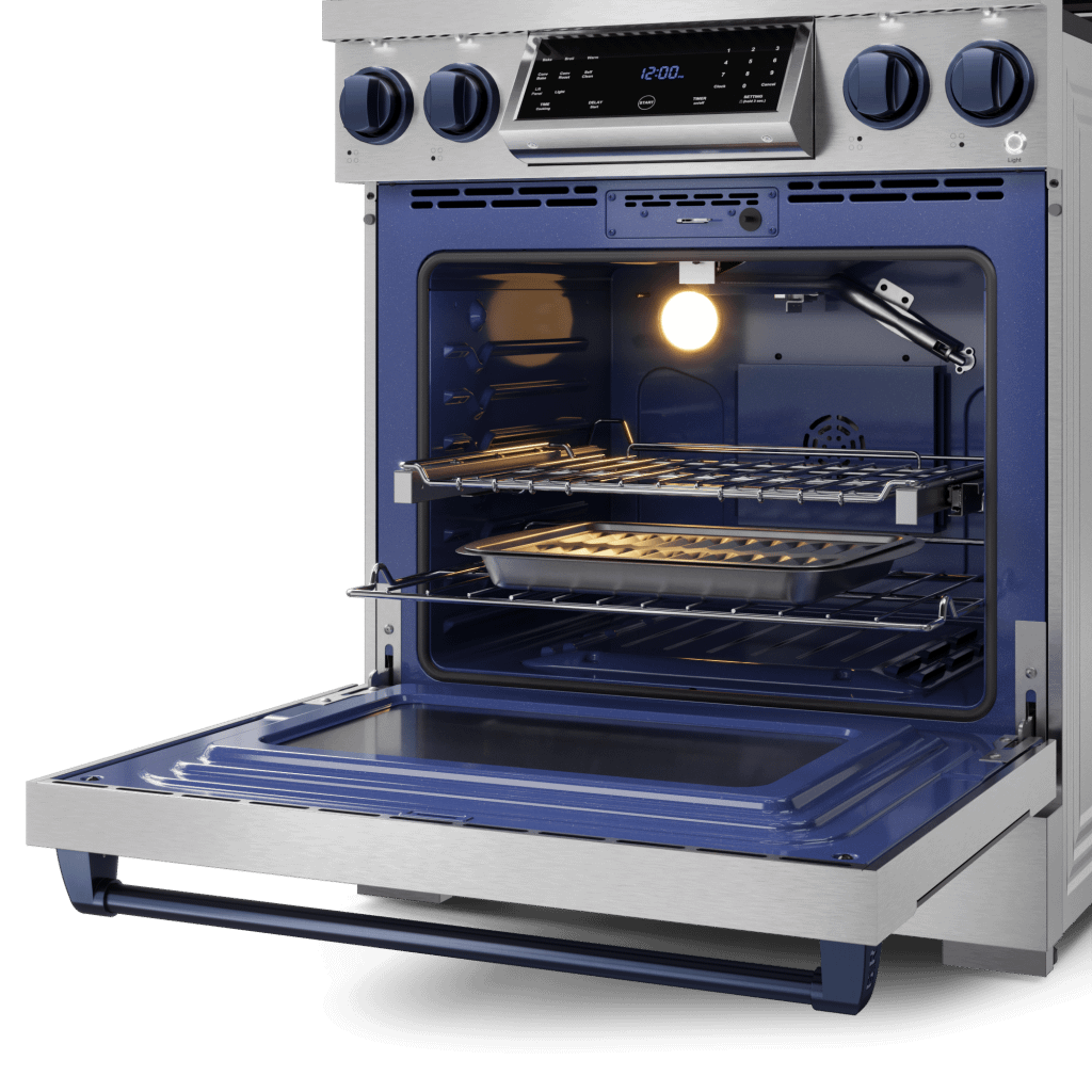 Thor Kitchen RSG30BLU 30 Inch Professional Gas Range With Tilt Panel Touch Control In Stainless Steel/Blue Gordon Ramsay Series - Rsg30-Blu