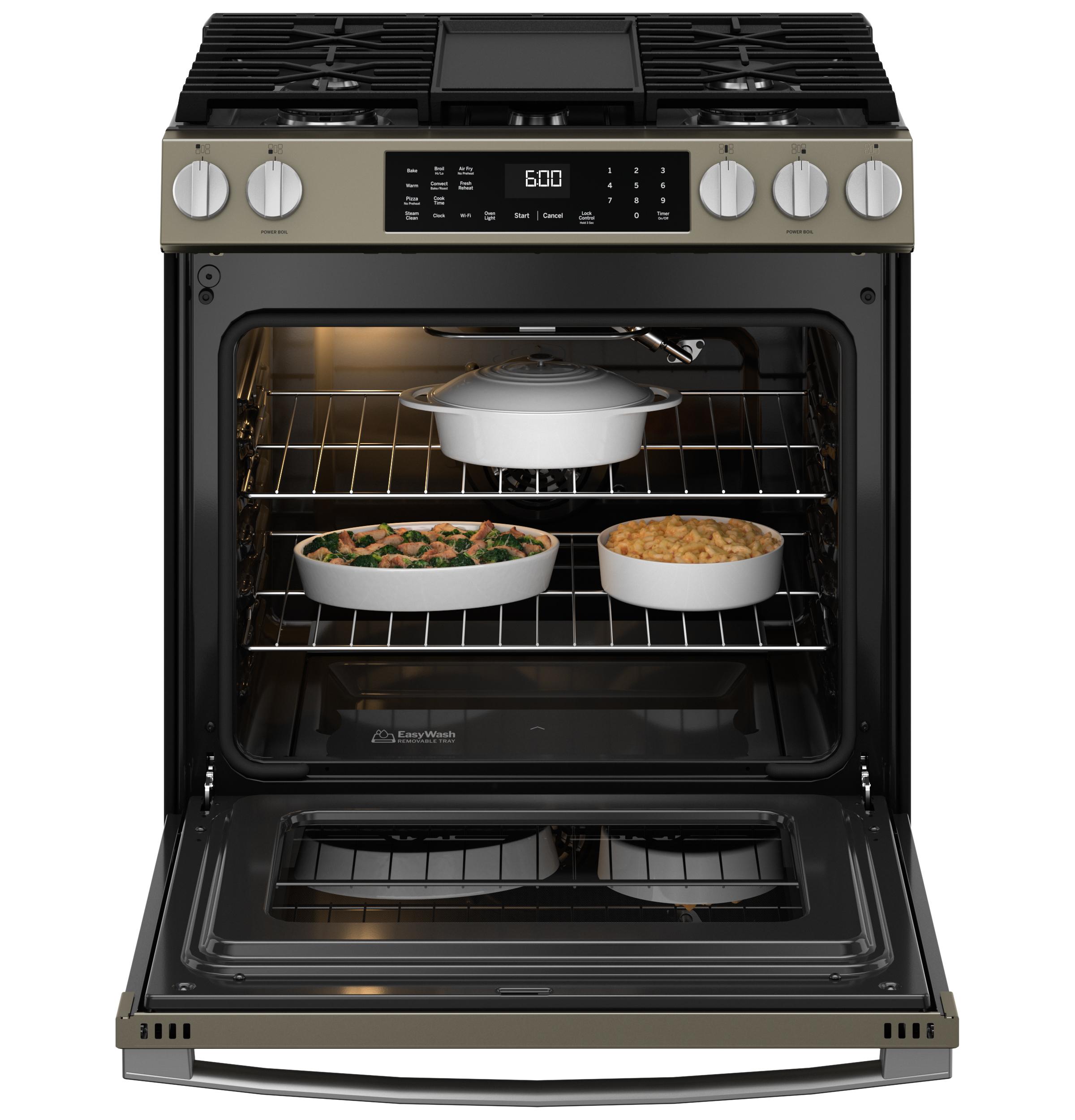 Ge Appliances GGS600AVES Ge® 30" Slide-In Front-Control Convection Gas Range With No Preheat Air Fry And Easywash™ Oven Tray