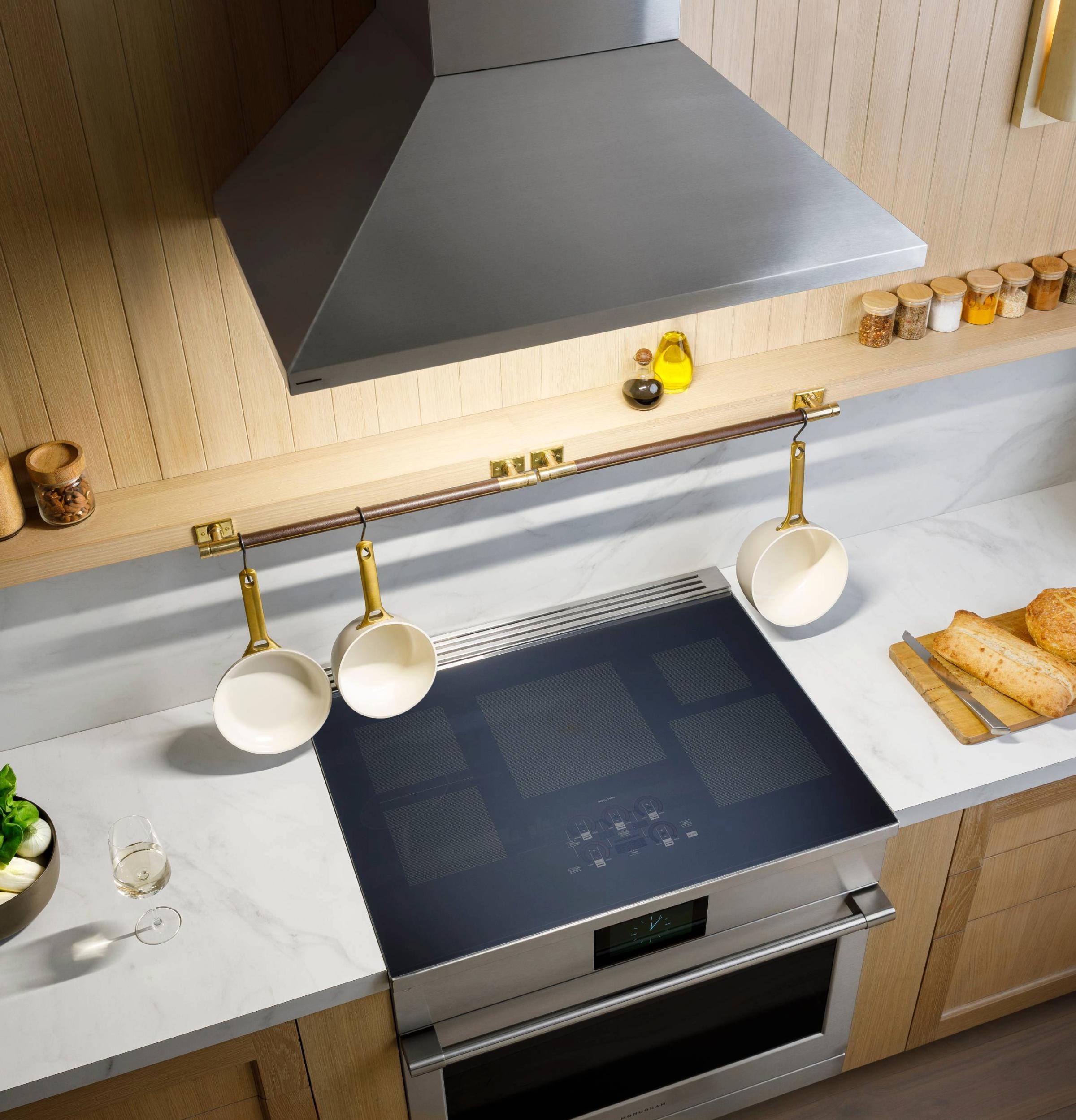 Monogram ZVWS361SRSS Monogram 36" Wall-Mounted Pyramid Chimney Vent Hood With Air Quality Sensors BLOWER SOLD SEPARATELY