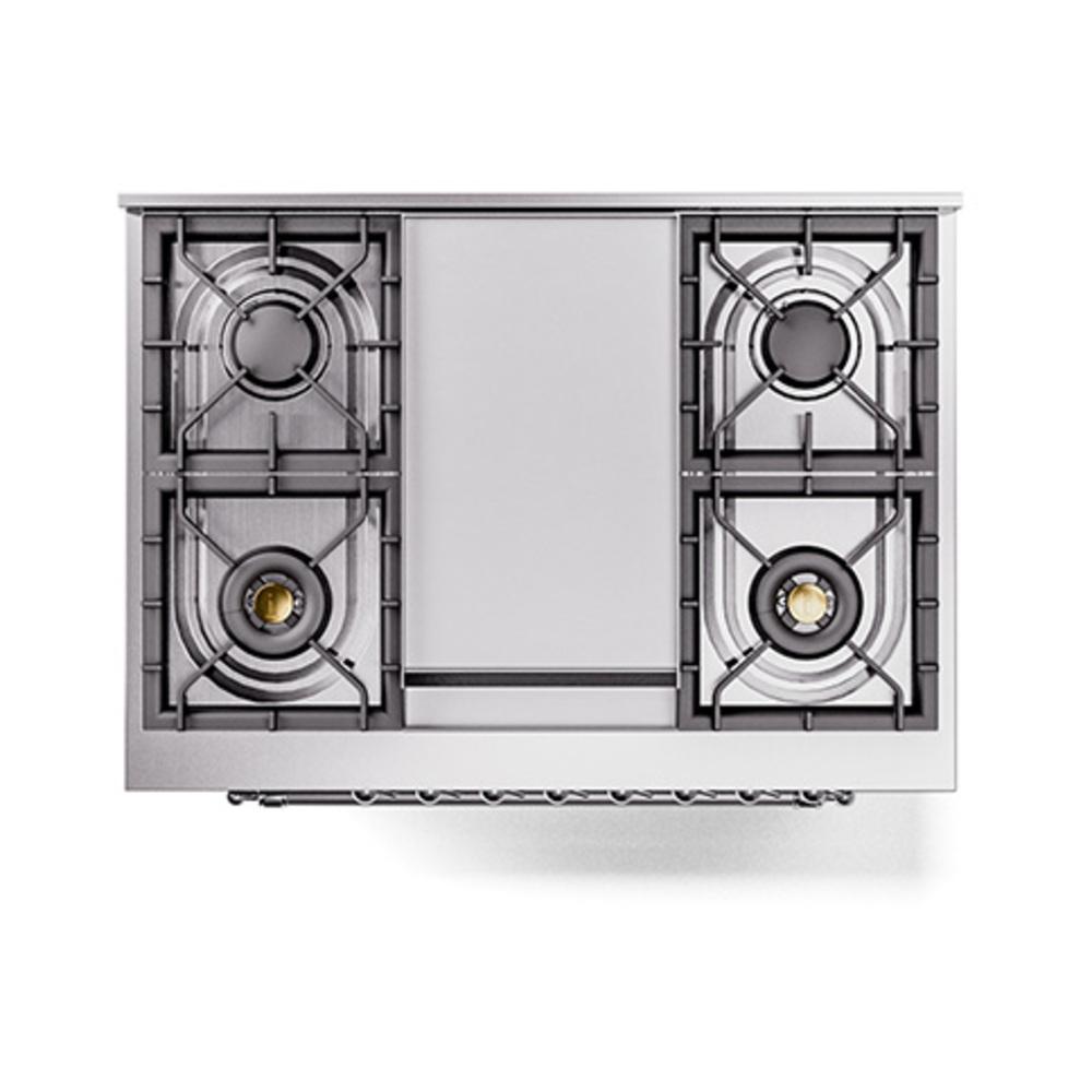 Ilve UN36FQNMPMGC Ilve Un36Fqnmpmgc Nostalgie Ii Noblesse 36" Dual Fuel Range (Natural Gas, Solid Door, Graphite Matte, Chrome)