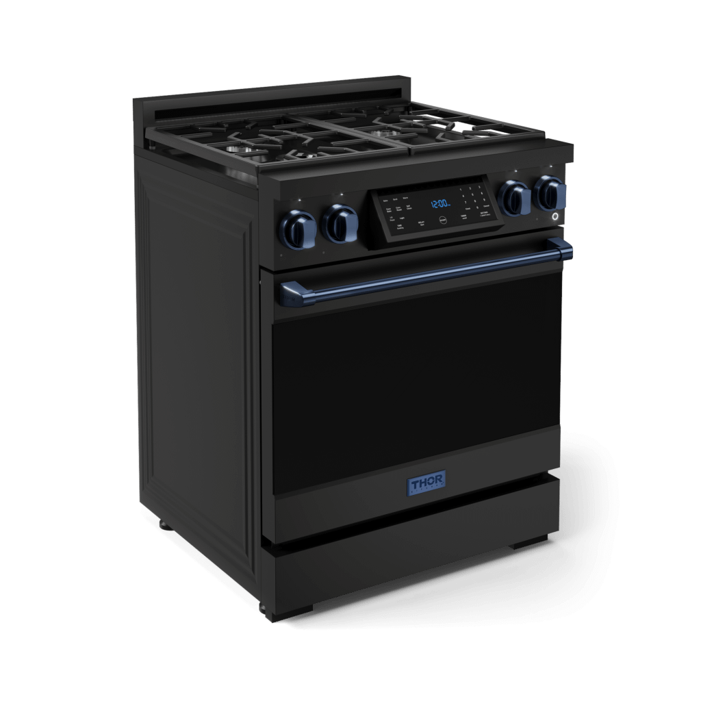 Thor Kitchen RSG30BBLU 30 Inch Professional Gas Range With Tilt Panel Touch Control In Matte Black/Blue Gordon Ramsay Series - Rsg30B-Blu